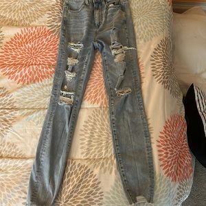 Light wash jeans, American Eagle, Size 0 Long, worn a couple times